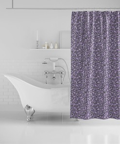 Purple Leopard Animal Print Bath Curtain for Glam Bathroom Decor