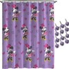 Purple Love Shower Curtain with Minnie Mouse Print for Disney Fan Bathroom