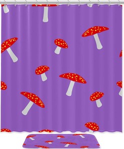 Purple Mushroom Shower Curtain To Add Dimension To Your Bathroom