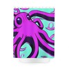 Purple Octopus Waterproof Fabric Shower Curtain with Modern AI Art Design