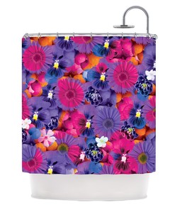 Purple Pink Find The Tiger Shower Curtain, Unique Bathroom Decor with Artistic Print