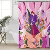 Purple Pink Summer Flowers Botanical Love Hearts Polyester Fabric Shower Curtain