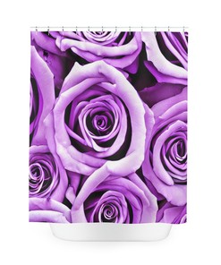 Purple Rose Flowers Shower Curtain, Romantic Floral Bathroom Decor