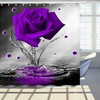 Purple Rose Shower Curtain, Fabric Bath Curtain for Beautiful Bathroom Decor