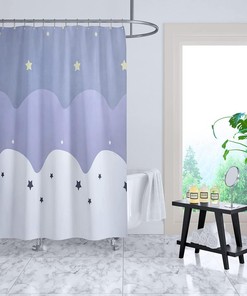 Purple Star Shower Curtain with Texture Design for Chic Bathroom Decor