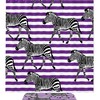 Purple Stripe Zebra Print Waterproof Fabric Shower Curtain for Stylish Bathrooms