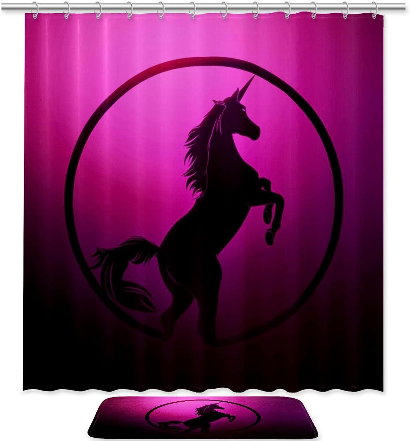Purple Unicorn Pattern Shower Curtain for Stylish Bathroom Decor