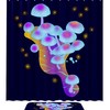 Purple White Mushroom Printed Bathroom Tub Set With Waterproof Fabric Shower Curtain