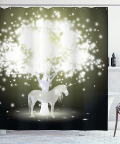 Purple and Yellow Magic Star Pattern Shower Curtain - Perfect for Space-Loving Bathroom Decor. 