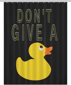 Quack Quack Don'T Look Back Cute Duck Bathroom Shower Curtain - Soft Lightweight Cloth And Fun For Bathroom Decor