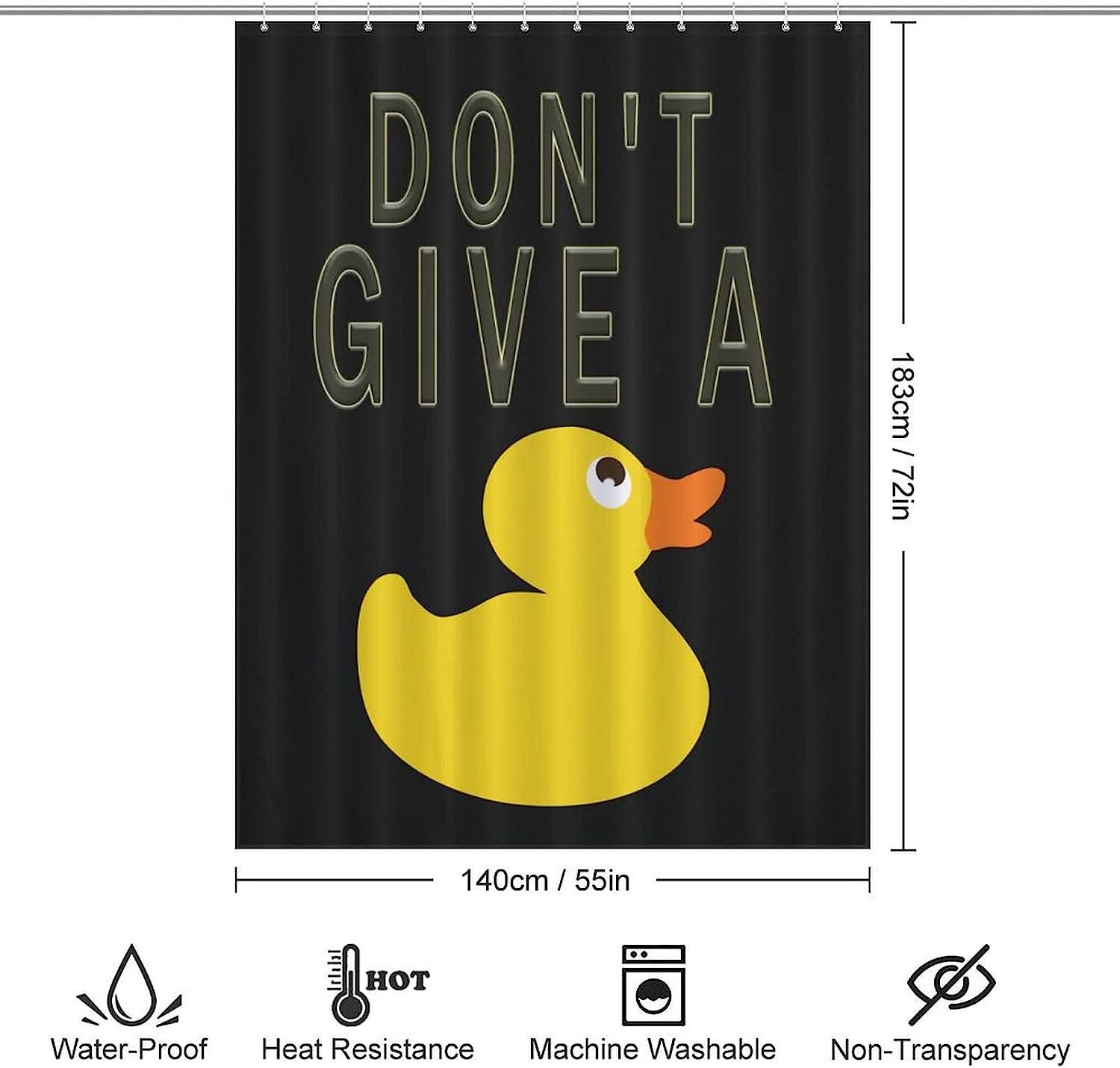 Quack Quack Don'T Look Back Cute Duck Bathroom Shower Curtain - Soft Lightweight Cloth And Fun For Bathroom Decor - Image 2