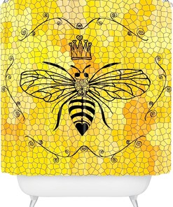 Queen Bee Shower Curtain By Lisa Argyopoulos - A Chic Addition To Your Bathroom Featuring A Regal Design