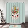 Queen Llamas Adorn This Charming Floral Shower Curtain