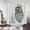 Queen Owl Drawing Print Shower Curtain For Bathroom