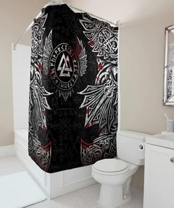 Quick-Drying Viking Bath Shower Curtain in Farmhouse White- Durable and Washable Bathroom Accessory