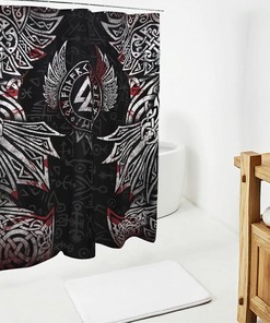 Quick-Drying Viking Bath Shower Curtain in Farmhouse White- Durable and Washable Bathroom Accessory