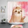 Quirky Cartoon Cute Sloth Pink Makeup Waterproof Shower Curtain For Girl'S Bathrooms