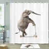 Quirky Elephant Riding A Scooter Shower Curtain With Bathroom Decor Fabric