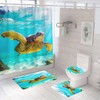 Quirky Sea Turtle Pattern Shower Curtain Waterproof Fabric for Playful Bathroom Decor