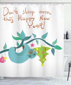 Quirky Sloth Pattern Shower Curtain, Stand Out Bathroom Decor