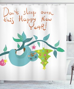 Quirky Sloth Pattern Shower Curtain, Stand Out Bathroom Decor