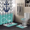 Quote Love Anchor Design With Chevron Zig Zag Ripple Grey Luxury Shower Curtains