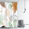 RV Camper Waterproof Small Leaf Shower Curtain with Modern Design