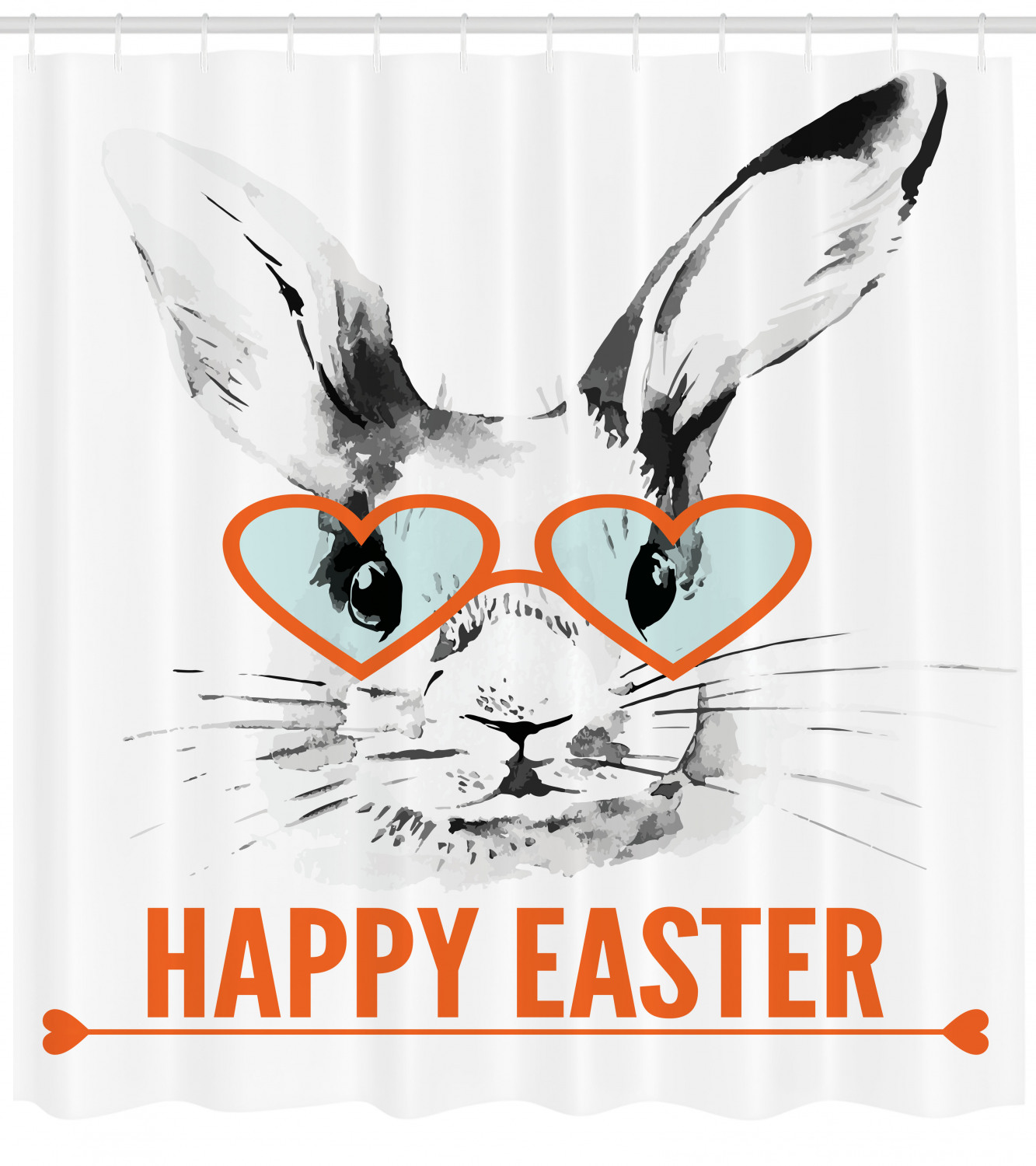 Rabbit With Glasses Vintage Bathroom Shower Curtain