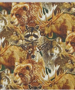 Raccoon, Moose, Wolf, Deer, Bear, And Puma Animal Lovers Waterproof Shower Curtain