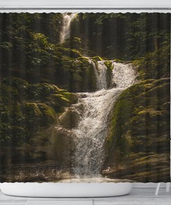 Rain Forest Shower Curtain with Irish Falls for Natural Bathroom Decor