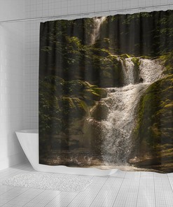 Rain Forest Shower Curtain with Irish Falls for Natural Bathroom Decor