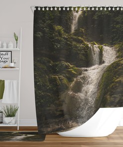 Rain Forest Shower Curtain with Irish Falls for Natural Bathroom Decor