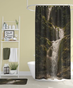 Rain Forest Shower Curtain with Irish Falls for Natural Bathroom Decor