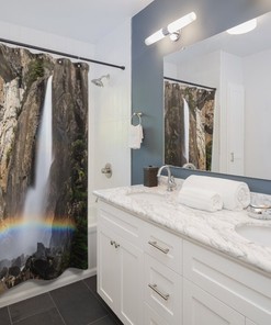 Rainbow Beauty Waterfall Shower Curtain - Natural Beauty Bathroom Decor