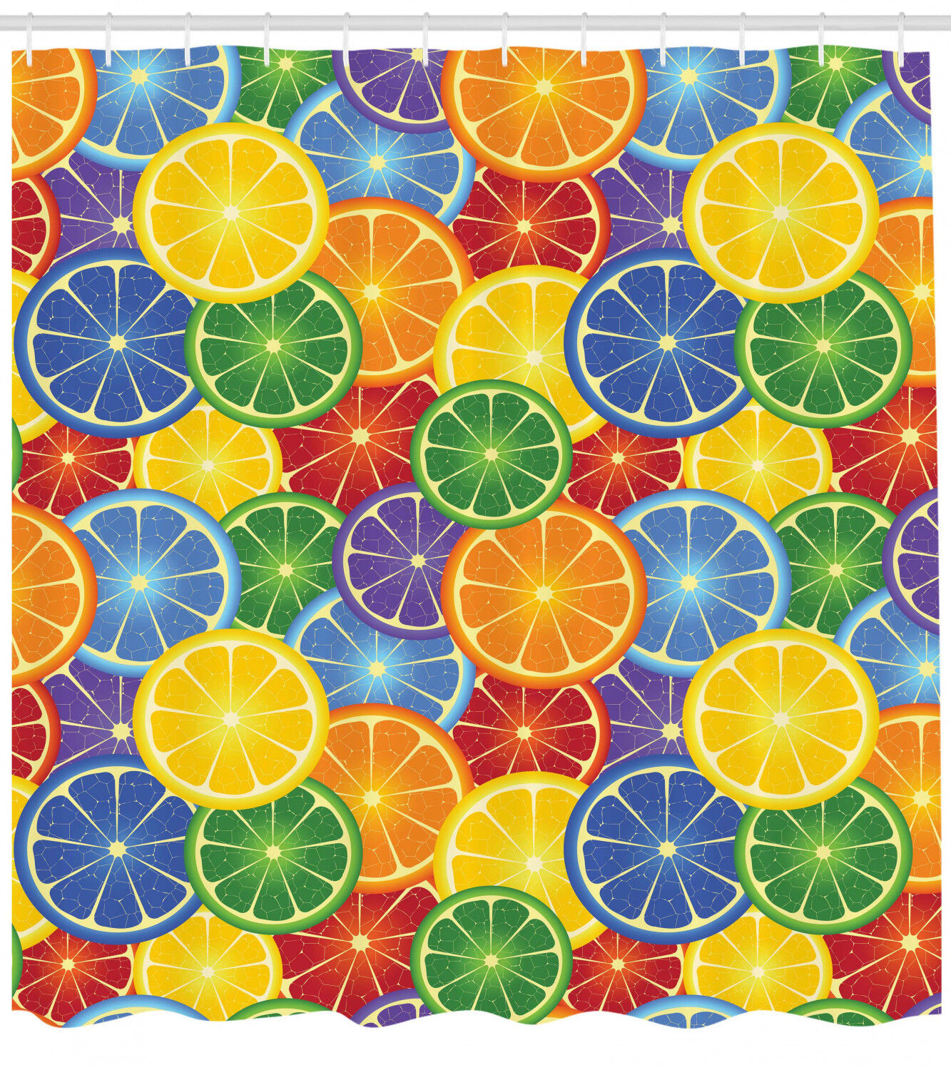 Rainbow Colored Tropical Fruit Print Shower Curtain, Add a Pop of Color to Your Shower