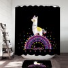 Rainbow Colorful Llama Shower Curtain - Vibrant Bathroom Curtain with Colorful Multi Pattern Design