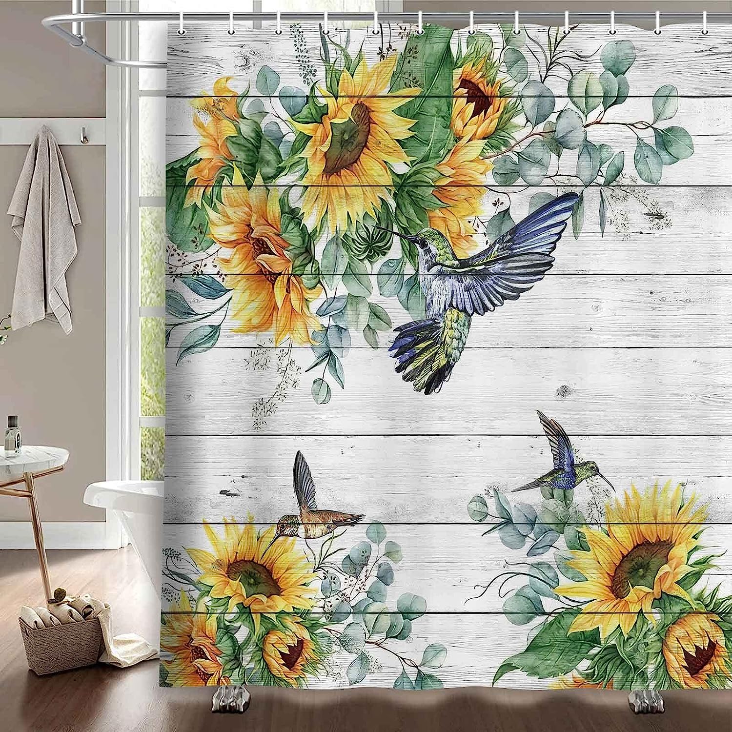 Rainbow Designer Shower Curtain by Merciful Offerings - Rose Geometric Bold Colorful Bath Decor Bright Abstract Bathroom