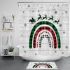 Rainbow Elk Christmas Shower Curtain Rustic Check Plaid Bathroom Decorations