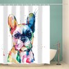 Rainbow Frenchie Shower Curtain For French Bulldog Fans' Bathroom