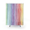 Rainbow Geometric Watercolor Shower Curtain, Colorful Bathroom Accessory