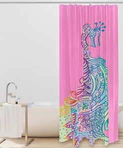 Rainbow Peacock Floral Animal Fabric Shower Curtain for Bathroom Decor
