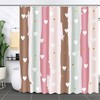 Rainbow Shower Curtain For Kids Bathroom, Cute Sweetheart Colorful Stripes And Dots, Waterproof Wave For Home Decor