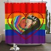 Rainbow Stripes Kiss Shower Curtain - African American Girl Bathroom Decor