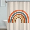 Rainbow Waterproof Boho Shower Curtain With Mid-Century And Pastel Design For Stylish Bathroom Decoration