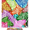 Rainbow Zebra Print Shower Curtain, Set of 2, Waterproof Fabric for Bathroom Decor