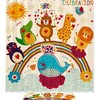 Rainbow-Stand Cartoon Bear And Penguin Print Shower Curtain For Kids Bathrooms