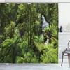 Rainforest Fall River Print Shower Curtain for a Serene Bath
