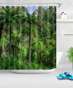 Rainforest Jungle Shower Curtain for Summer Bloom Bathroom Decor
