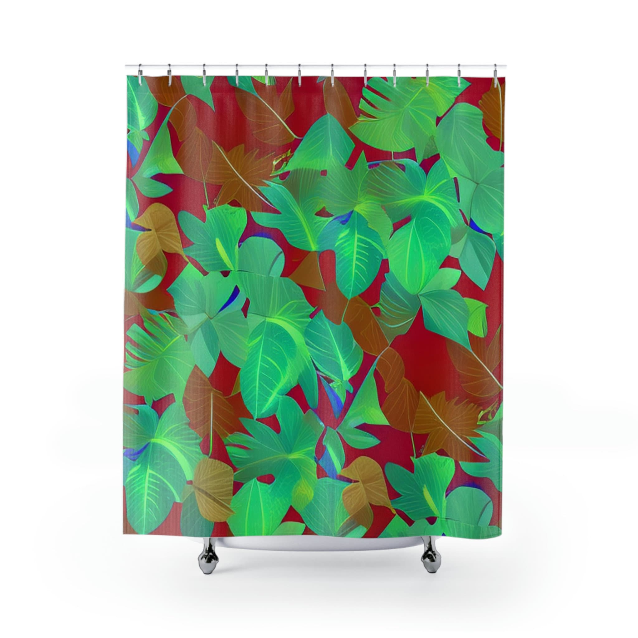 Rainforest Leaves Shower Curtain For Botanical Bathroom Refresh - Image 2