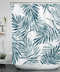 Rainforest Palm Leaf Shower Curtain - Exotic Bathroom Decor